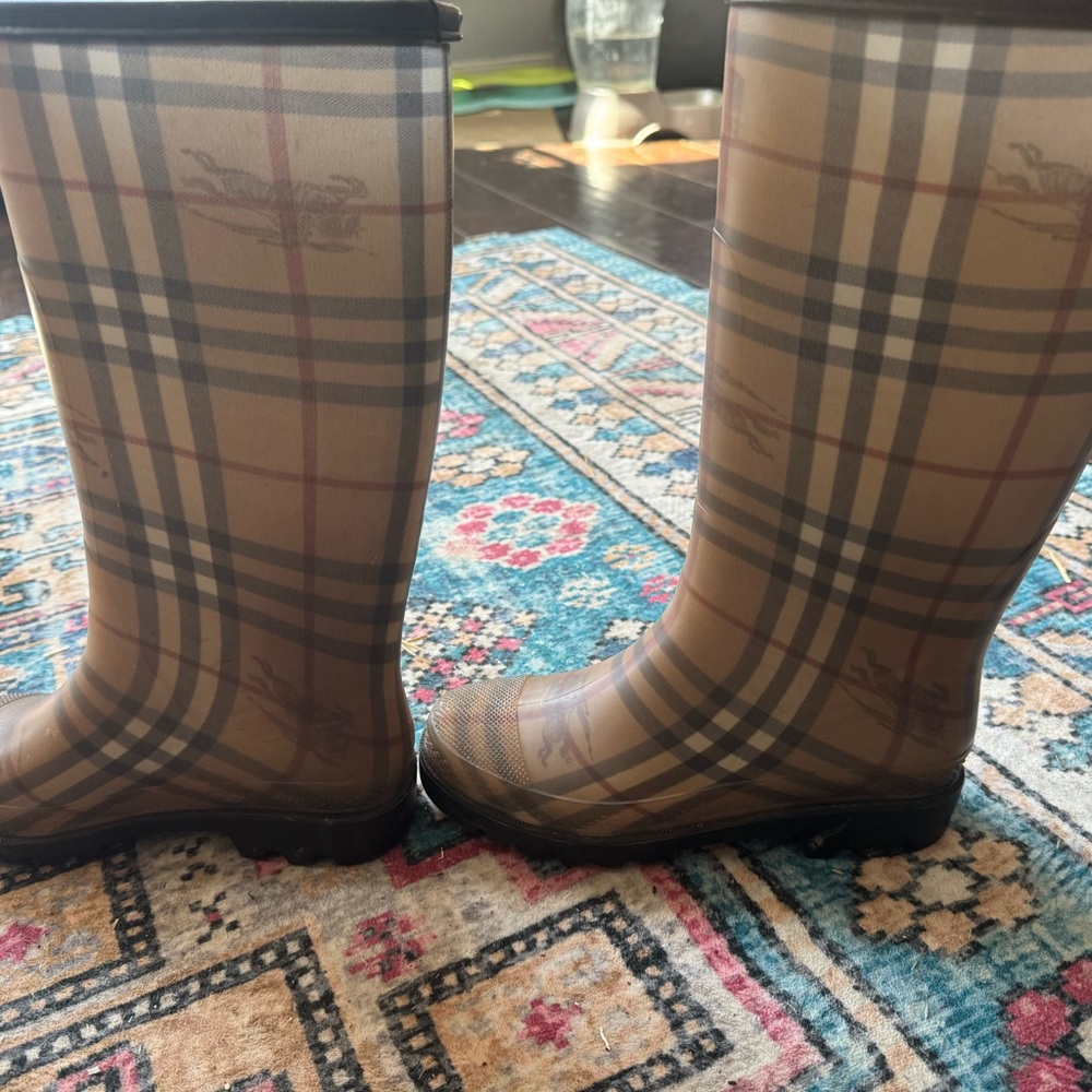 Burberry Plaid Winter & Rain Boots - Brown and Black